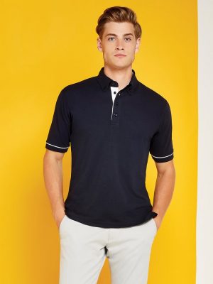 Button-down collar contrast polo (classic fit) – Kustom Kit Men Workwear