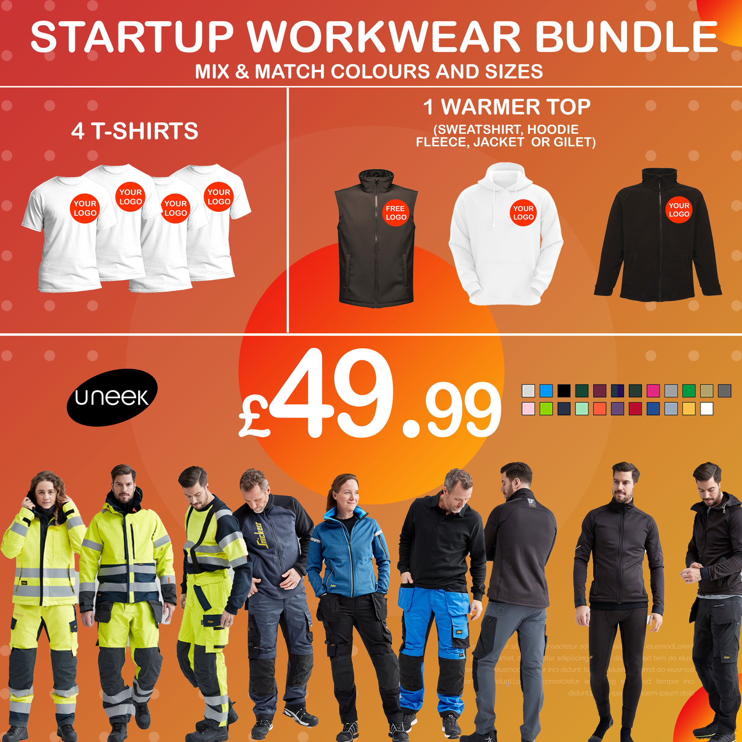 Startup Workwear Bundle (Embroidered)  Workwear - Personalised Workwear -  Workwear Bundles with Embroidery
