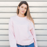 pink crewneck sweatshirt UK, women’s embroidered sweatshirt for beauty salons, custom pastel uniform